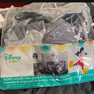 Mickey Mouse crib set plus musical mobile